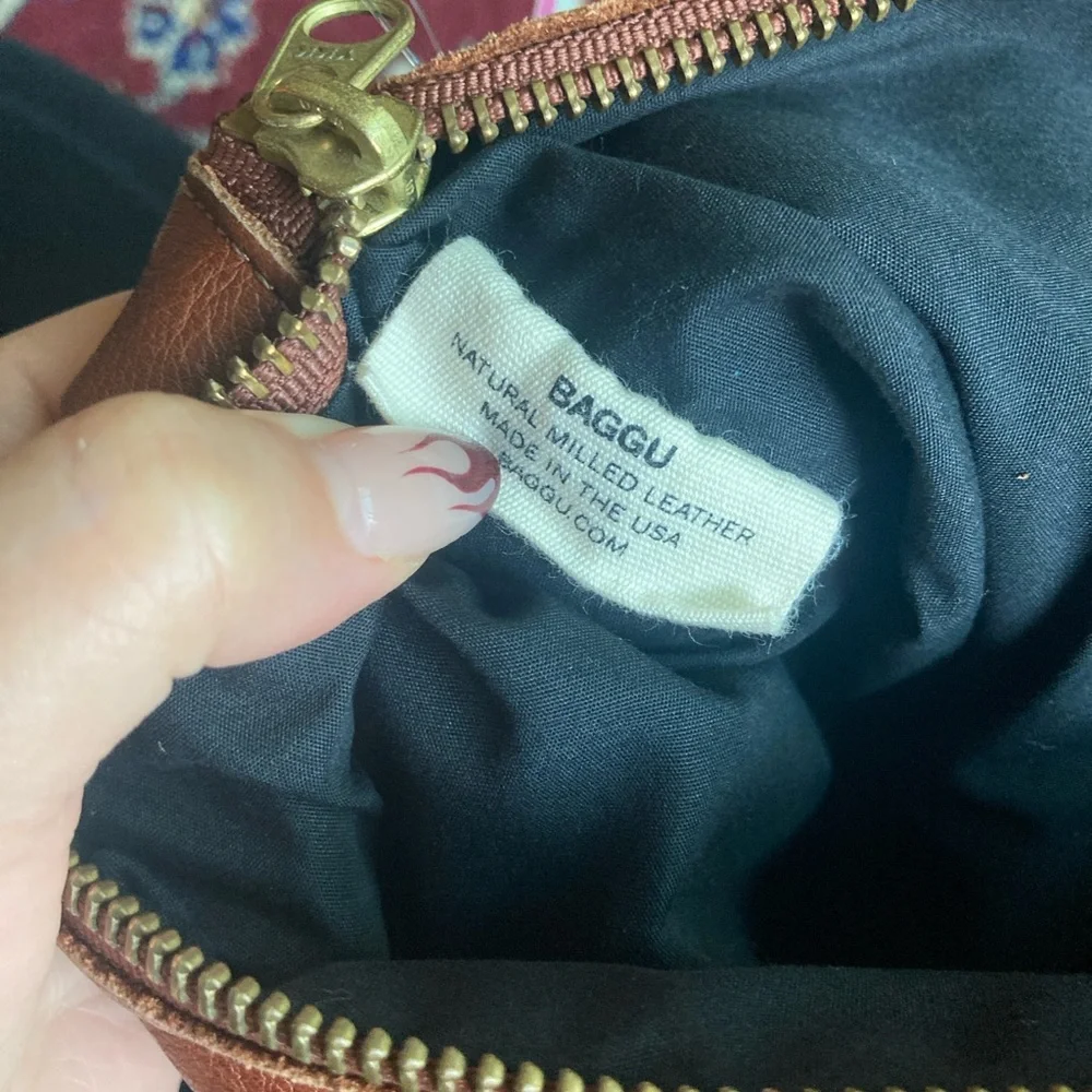 Baggu brown leather pouch/clutch - Picture 3 of 5